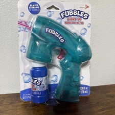 Little Kids Fubbles Blue/Green Light Up Bubble Blaster w/ 2.36 fl oz Solution
