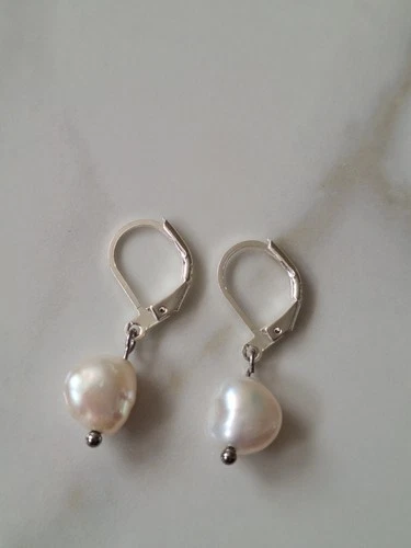 Tami's Jewelry Silver Earrings with White Baroque Pearls, photo 3