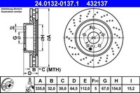 2X Bremsscheibe Vorne Ate 240132 01371 FÜR Mercedes