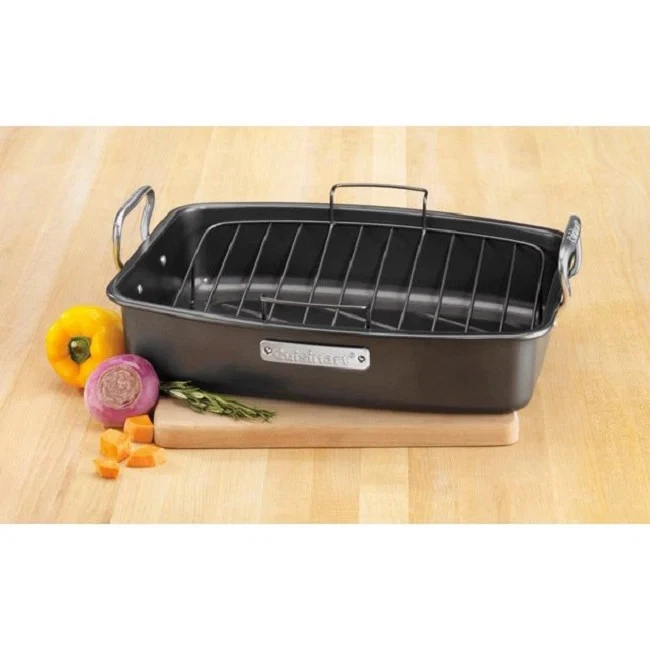 17" x 13" Non-Stick Roaster Pan with V-Rack, Non