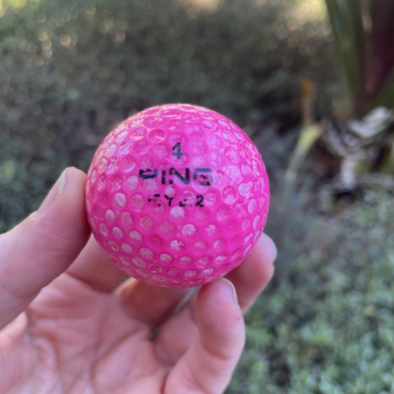 Solid Pink Ping 4 Eye 2 Golf Ball Vintage Promotional