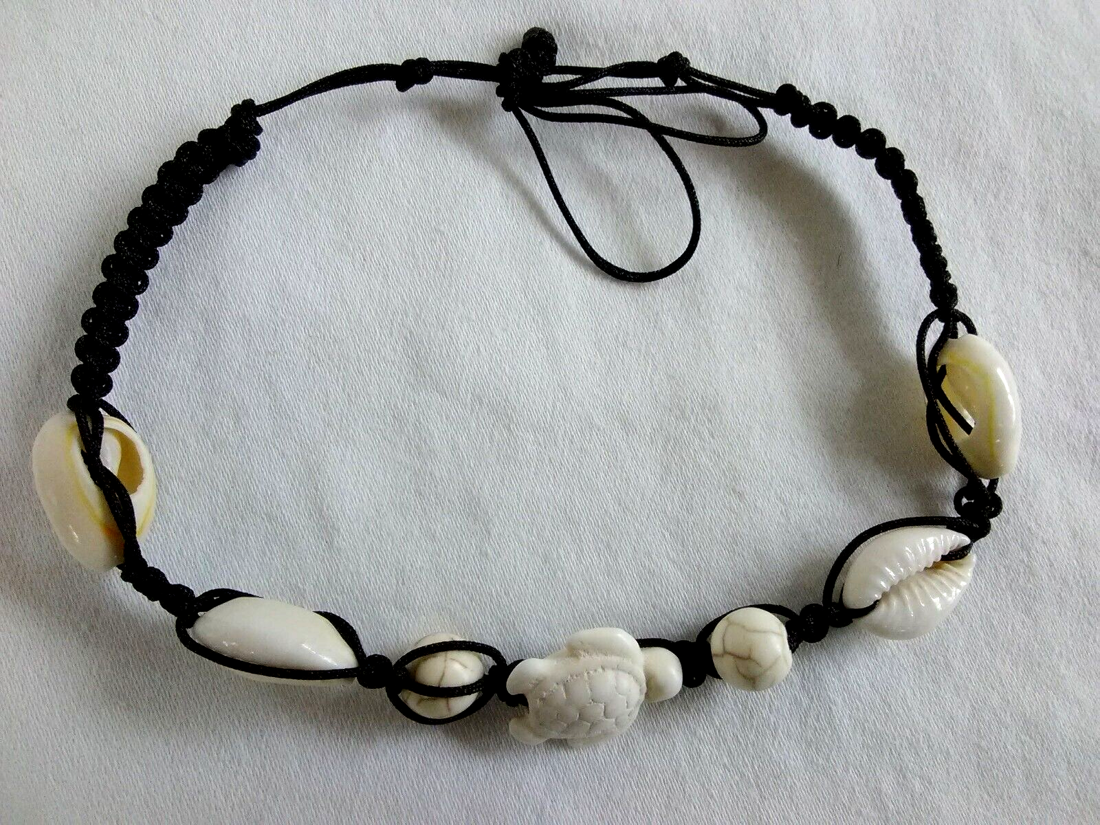 Anklet Natural Braided Hemp Black Unisex 8- 12