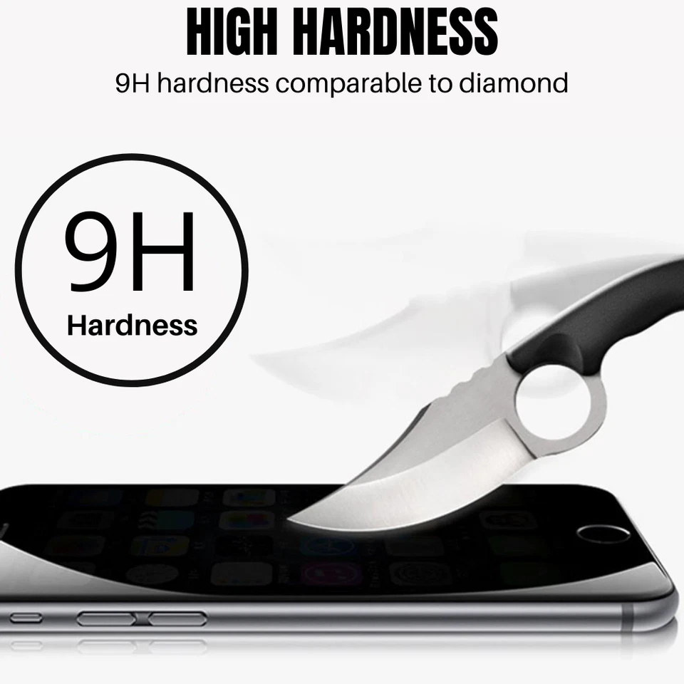 For iPhone 13 12 11 XS XR X 8 7 6 SE Tempered Glass Privacy Screen Protector Lot - Image 4 of 4