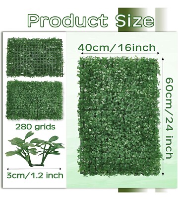 Artificial Boxwood Panel, Boxwood Hedge Wall Panels 24pcs 24'' X 16'' for Fence