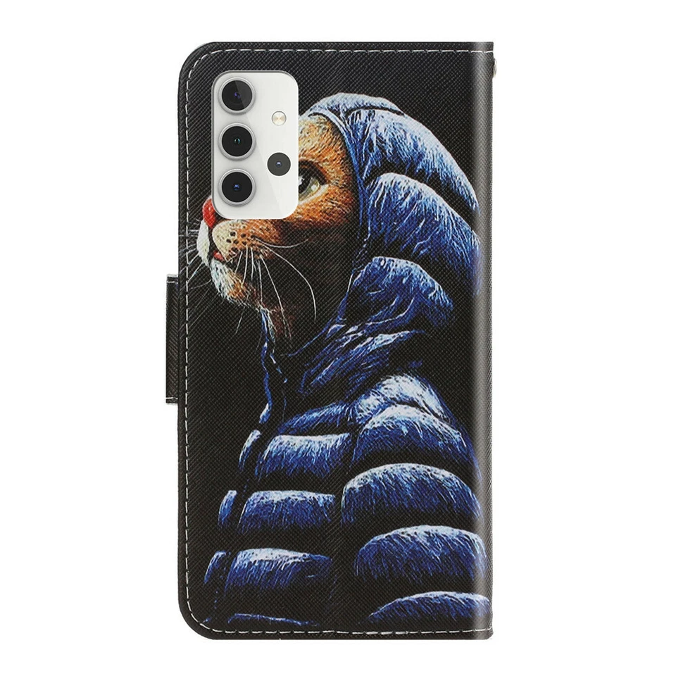 For Samsung A13 A22 A23 A32 A33 A53 Painted Flip Leather Wallet Phone Case Cover - Image 3 of 4