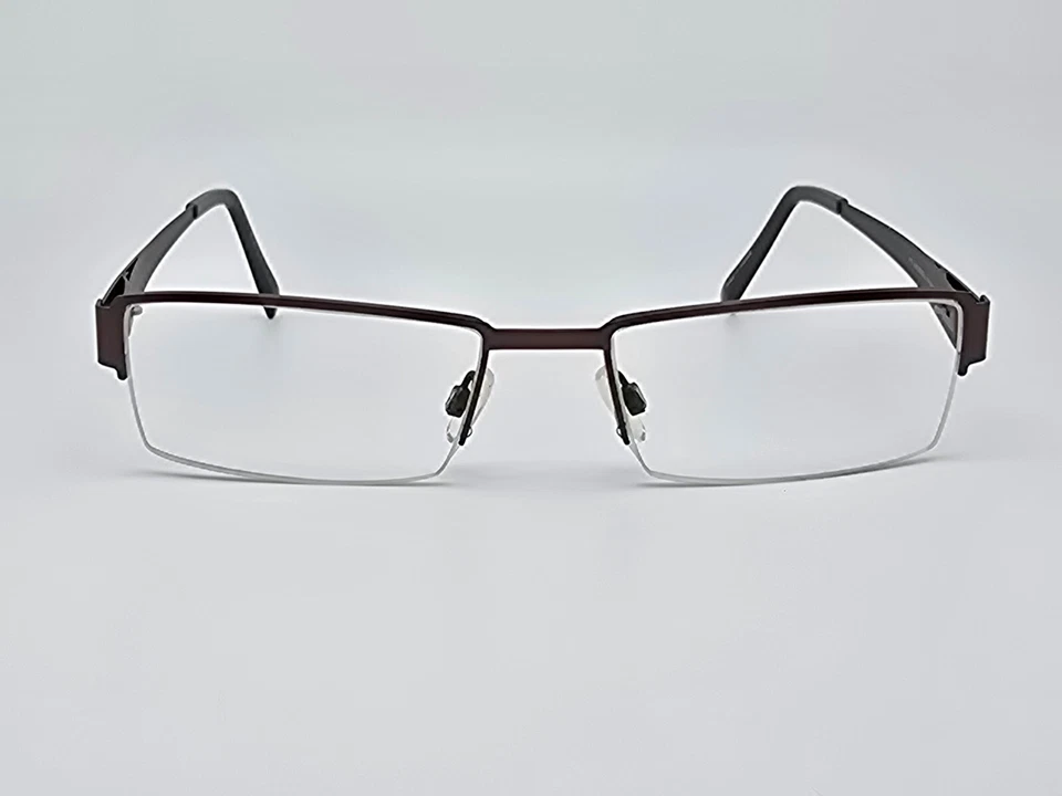 Marco de gafas semi-sin montura marrón Lightec by Morel 7131L MG021 con estuche Francia Foto 2 de 4