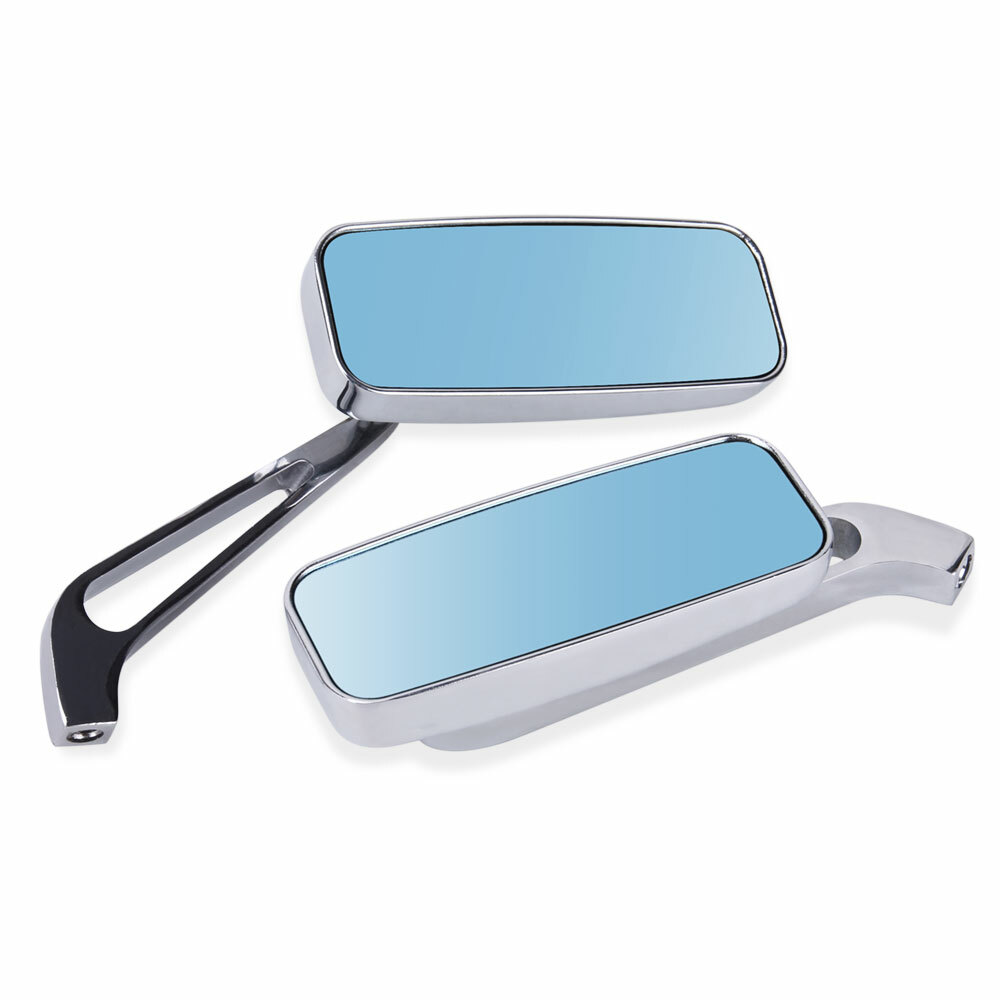 Chrome Rectangle Motorcycle Rearview Side Mirrors For Bobber Honda