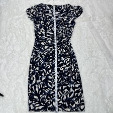 Lauren Ralph Lauren Sleeveless Surplice Ruched Blue Floral Sheath Dress 2P DC2