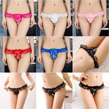 Women’s Sexy Panties Lace Thongs G-String with Pearls Ball Underwear US STOCK