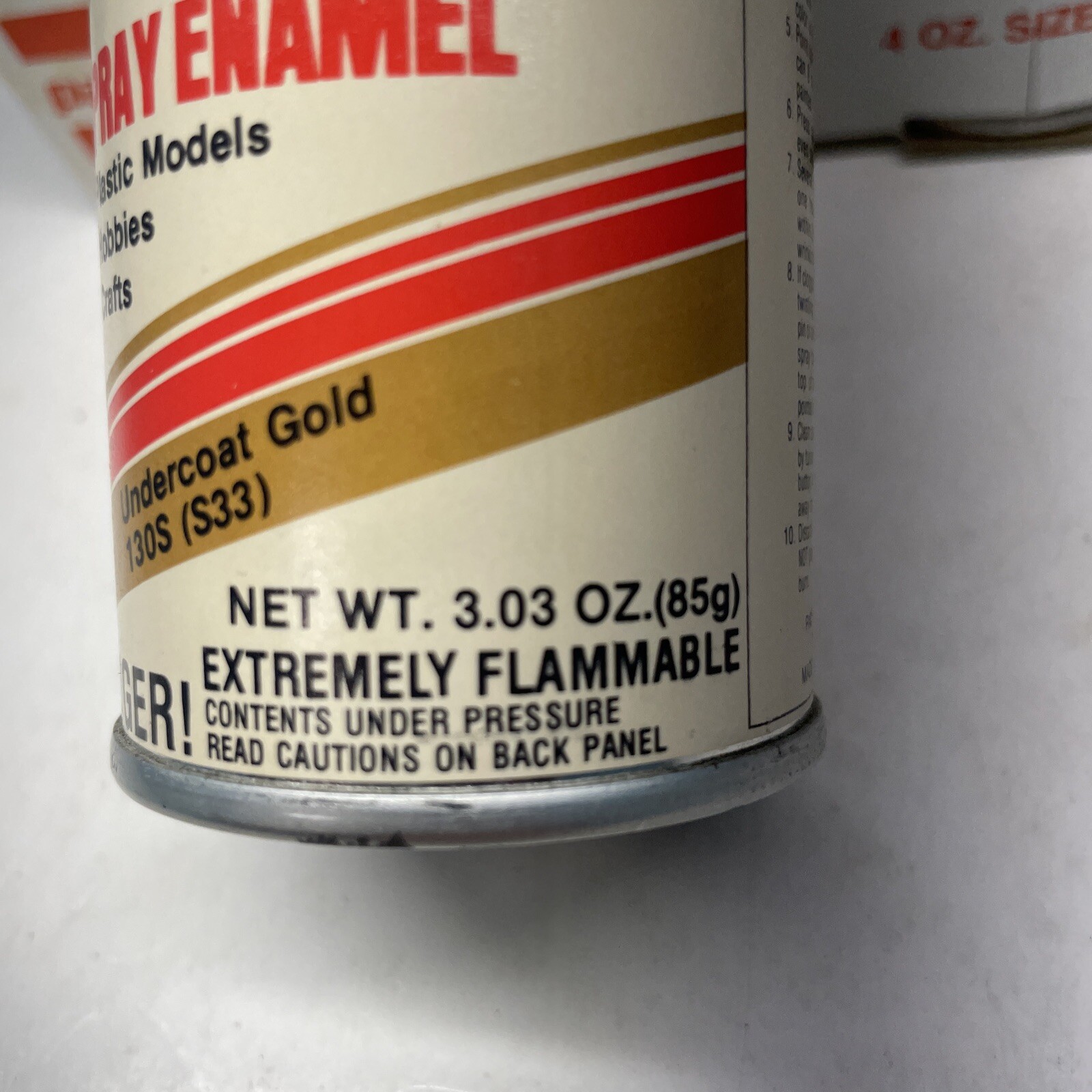 (6) NOS VINTAGE PACTRA UNDERCOAT GOLD SPRAY ENAMEL CAN PAINT PAPER