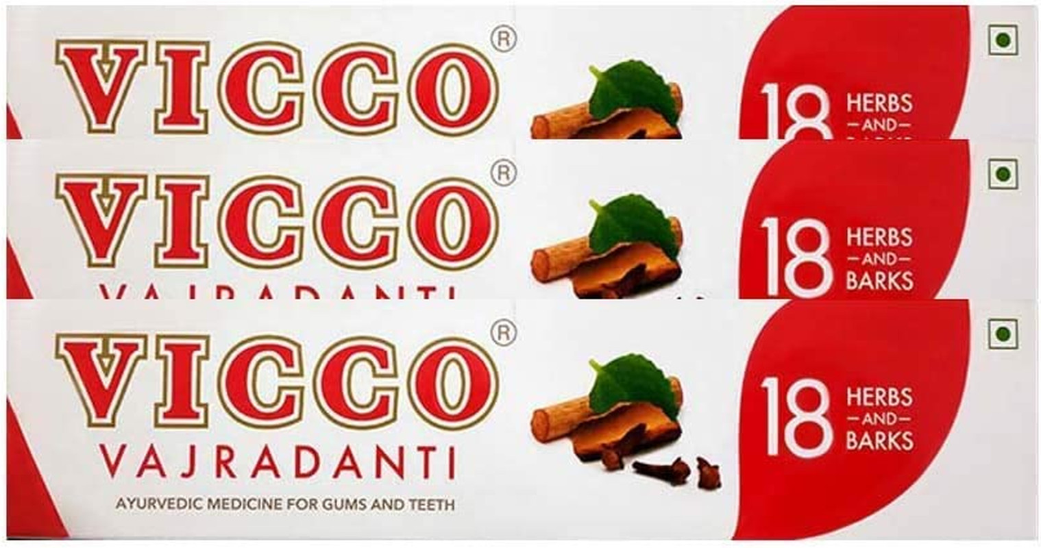 Vicco Vajradanti Toothpaste 200g Pack of 3 Natural Tooth Cleaning Agent