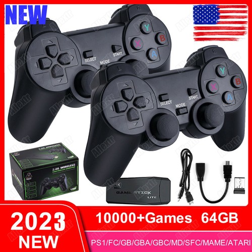 4K HDMI TV Game Stick 64G 20000+ Game Video Game Consoles + 2× Wireless