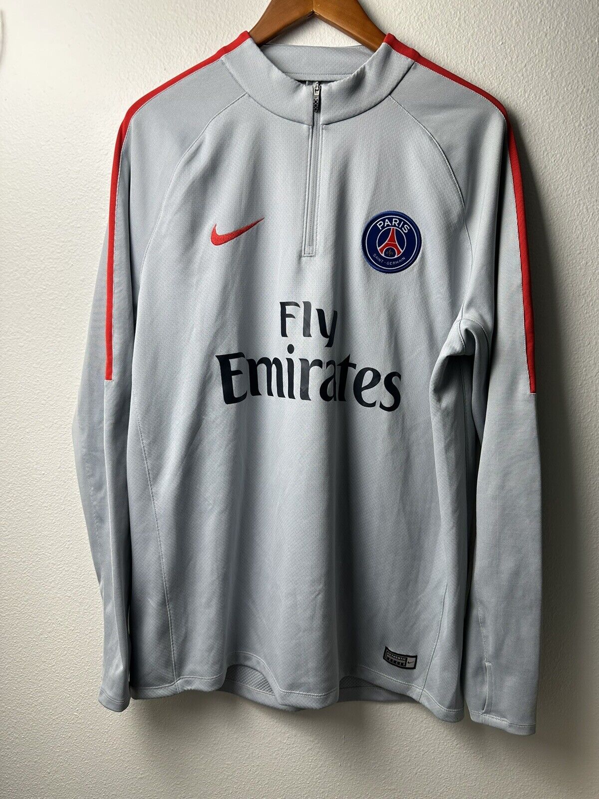 XL Nike Paris Saint-Germain PSG Squad Drill Top Grey Football Kit 809738-013