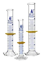 Eisco Labs Graduated Cylinder Set - 10ml, 25ml & 50ml - ASTM, Class A