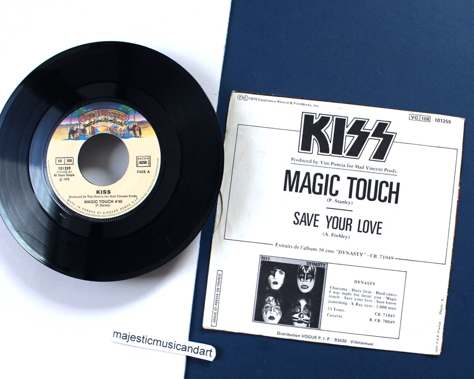 RARE COVER 1979 ORIGINAL KISS MAGIC TOUCH 7" VINYL RARE ACE FREHLEY - Image 3 of 4