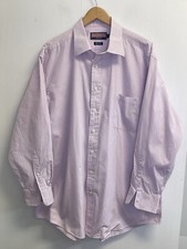 Vineyard Vines Shirt Mens 17.5/35 Check White/Purple Long Sleeve 100  s 2-Ply