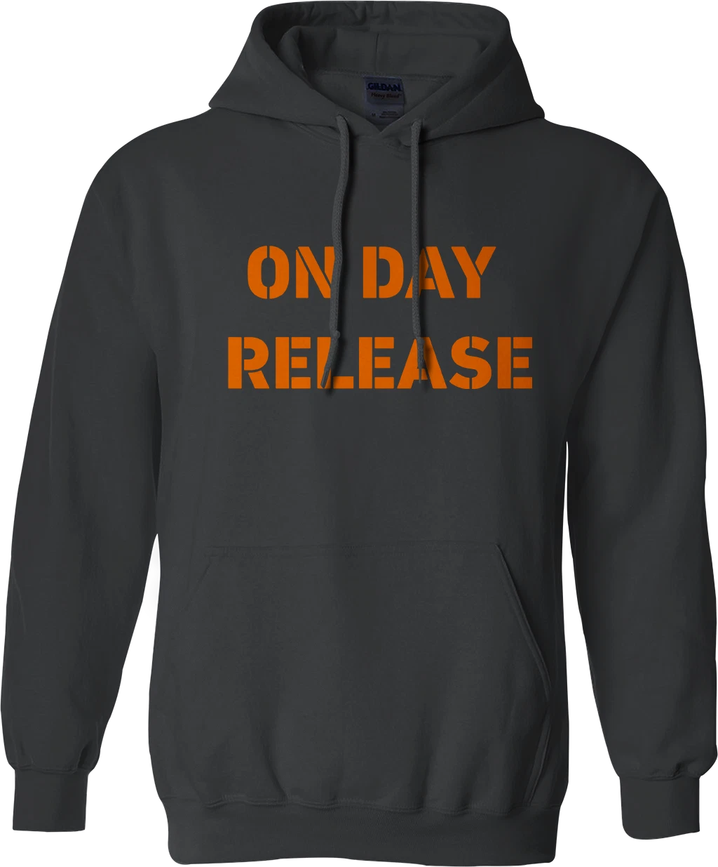 RHUDE Felpa con cappuccio rilascio di un giorno divertente scherzo pazzo psicoprigione slogan offensivo