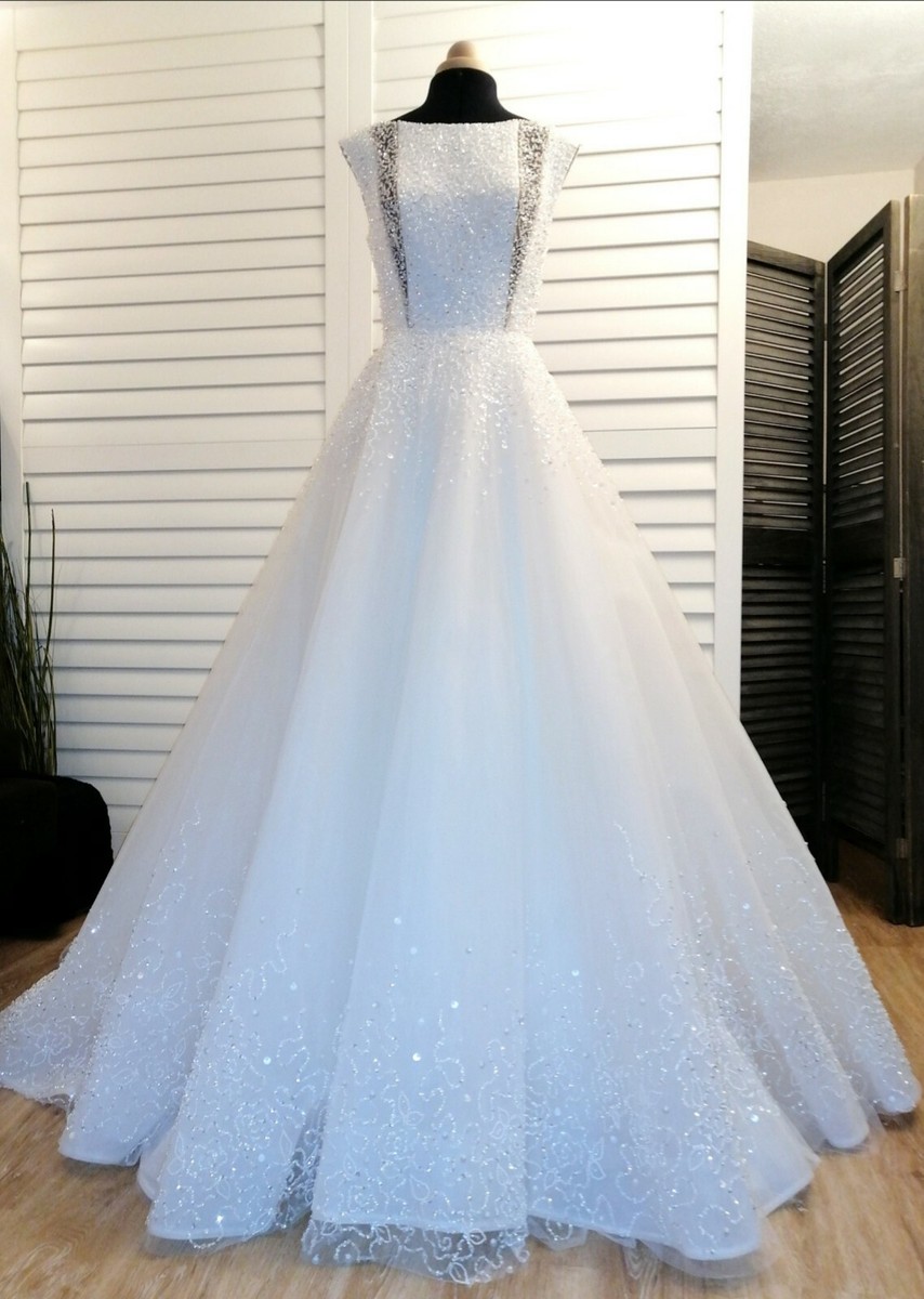 Robe de mariée Pronuptia T38 ivoire modèle Celebes perles et tulle