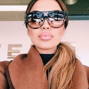 oversized flat top square sunglasses