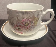 Vintage, Large Mug, Soup Bowl W/Handle, & Saucer, 32oz Cup, 7.75in Plate Floral