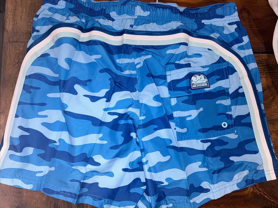 Sundek Board Short Hombre Multi Camuflaje XL Nuevo Con Etiquetas Traje De Baño Azul Claro Foto 3 de 4