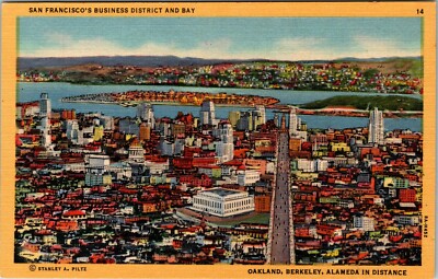 San Francisco California Business District Oakland Berkeley Alameda In Distance 