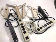 Lot of 8 Power Strips 6-outlet Varied Cord Length Mixed Brands See Photos
