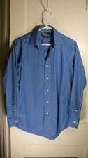 Men's POLO Ralph Lauren Curham Custom Fit Striped Dress Shirt Medium 15 LS 32/33