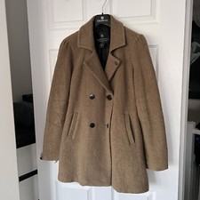 Maison Scotch Coat Women’s 2/10 Uk Wool Blend Camel Tan Brown Overcoat