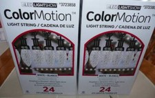 2 Boxes Gemmy Lightshow 24 Ct 23 ft C9 Color Motion White LED Christmas Lights