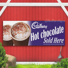 Hot Chocolate SOLD HERE Printed BANNER OUTDOOR SIGN with Eyelets