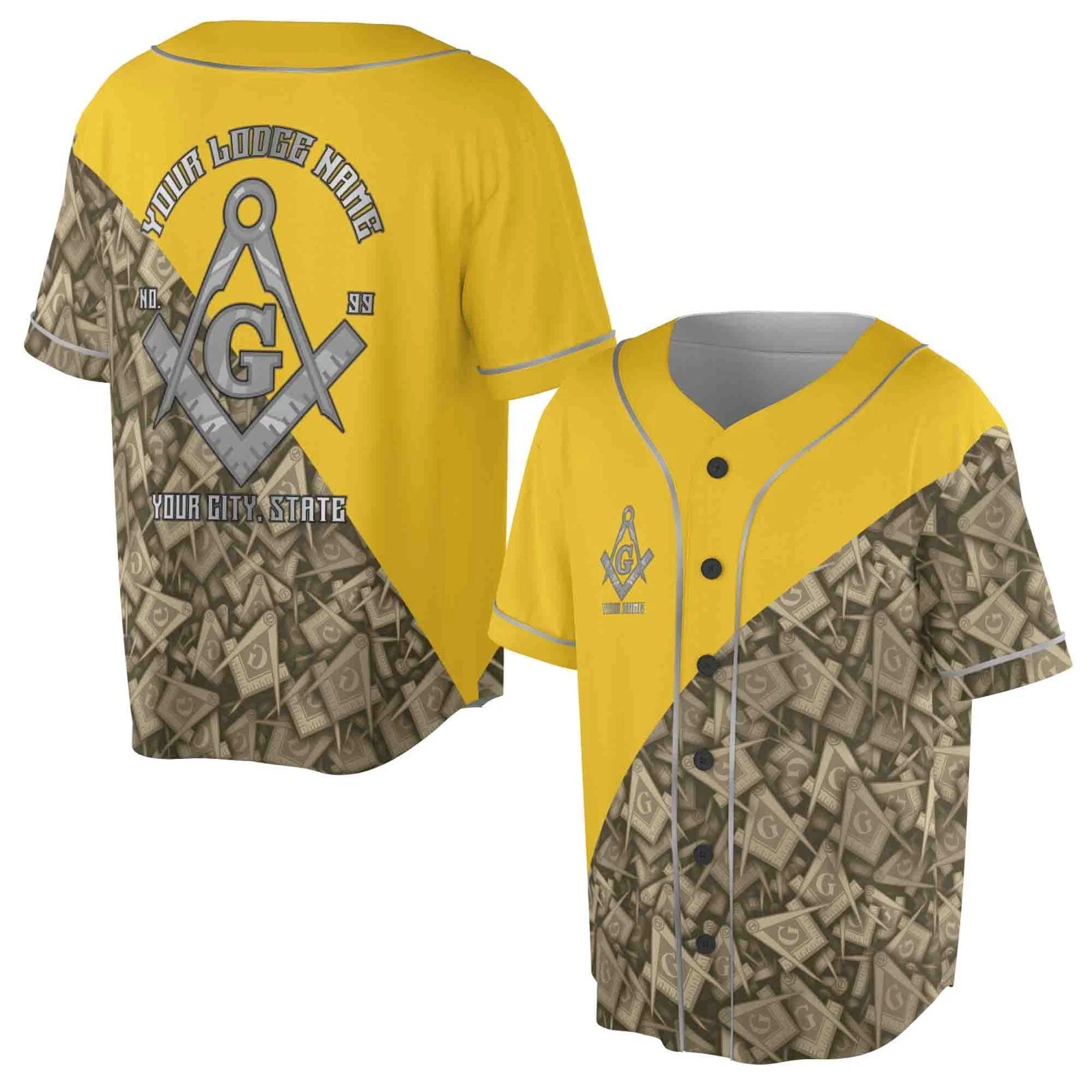 Customized Masonry Master Mason Multi-color Baseball Jersey