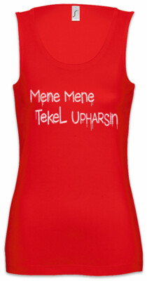 Mene Mene Tekel Upharsin Damen Tank Top The Symbol Logo Society Mauer Inschrift