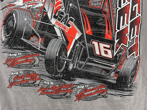 Pennsylvania Midget Week USAC Racing 2016 Grafik Kurzarm T-Shirt - Bild 8 von 14