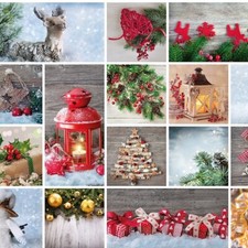 Nappe de Table en Toile Cirée Noël P1032-1 Carré Rond Oval