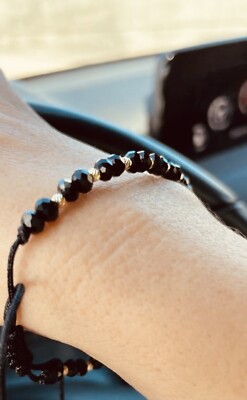 Muttertagsgeschenk Handarbeit 14k Gold Perlen Makramee Armband längenverstellbar