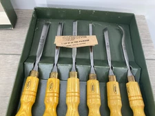 Vintage Marples Turning Carving Tool Chisel Set M152 Complete in Box Wood Handle