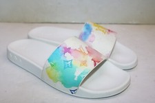 Louis Vuitton Men's White Multicolor Watercolor Waterfront Mule Sandals Size 9