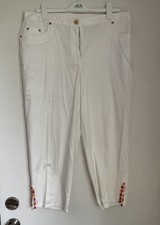 Ruby Rd Capri Pants White with bead detail size 16