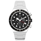 Q Timex GMT Three Time Zone Chronograph Stainless Steel 40mm Watch TW2V69800