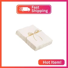 Prudiut 25 Sheets 300 GSM Deckled Edge Cotton Watercolor Paper, 2 x 3.5 Inch, Wh