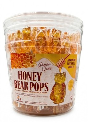Honey Bear Lollipop Suckers Individually Wrapped Candy on a Stick 115 Count