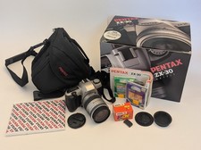 Pentax ZX-30 35mm Film Camera SLR with 28-80mm Lens. Accessories, Bag, In Box