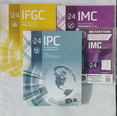2024 International Plumbing Code, Fuel gas Code & Mechanical Code with BBI tabs