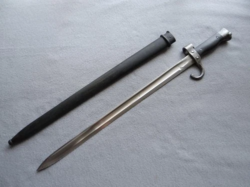 WW1 Era French Military M1892 Berthier Bayonet And Scabbard