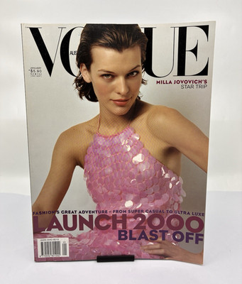 VINTAGE Y2K - VOGUE AUSTRALIA MAGAZINE - JAN 2000 - MILLA JOVOVICH - VGUC!