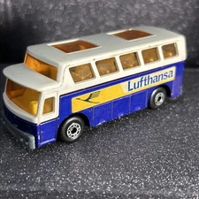 Lesney Matchbox Superfast Airport Coach Lufthansa Airlines #65 1977 Blue/WT R211
