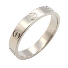 CARTIER Mini Love Ring 18KWG Or Blanc Occasion Unisexe US Taille 8 #57