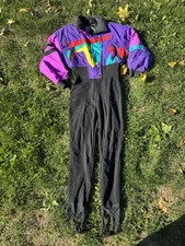Vintage Tyrolia Ski Suit One Piece Snowsuit Retro Snow Bib Festival Size 8