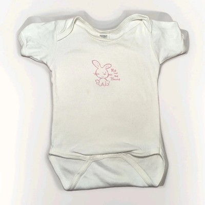 Coconette Bio-Einteiler Hasenmotiv weiß rosa Jersey Größe 62/68 Kurzarm
